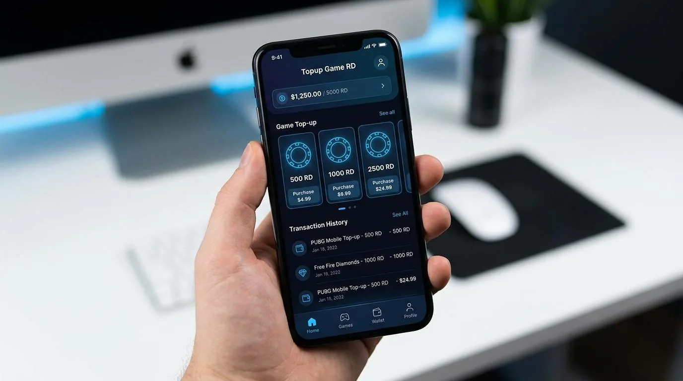 Screenshot topup game RD di Chip RD Instan Mandiri — chip & koin emas